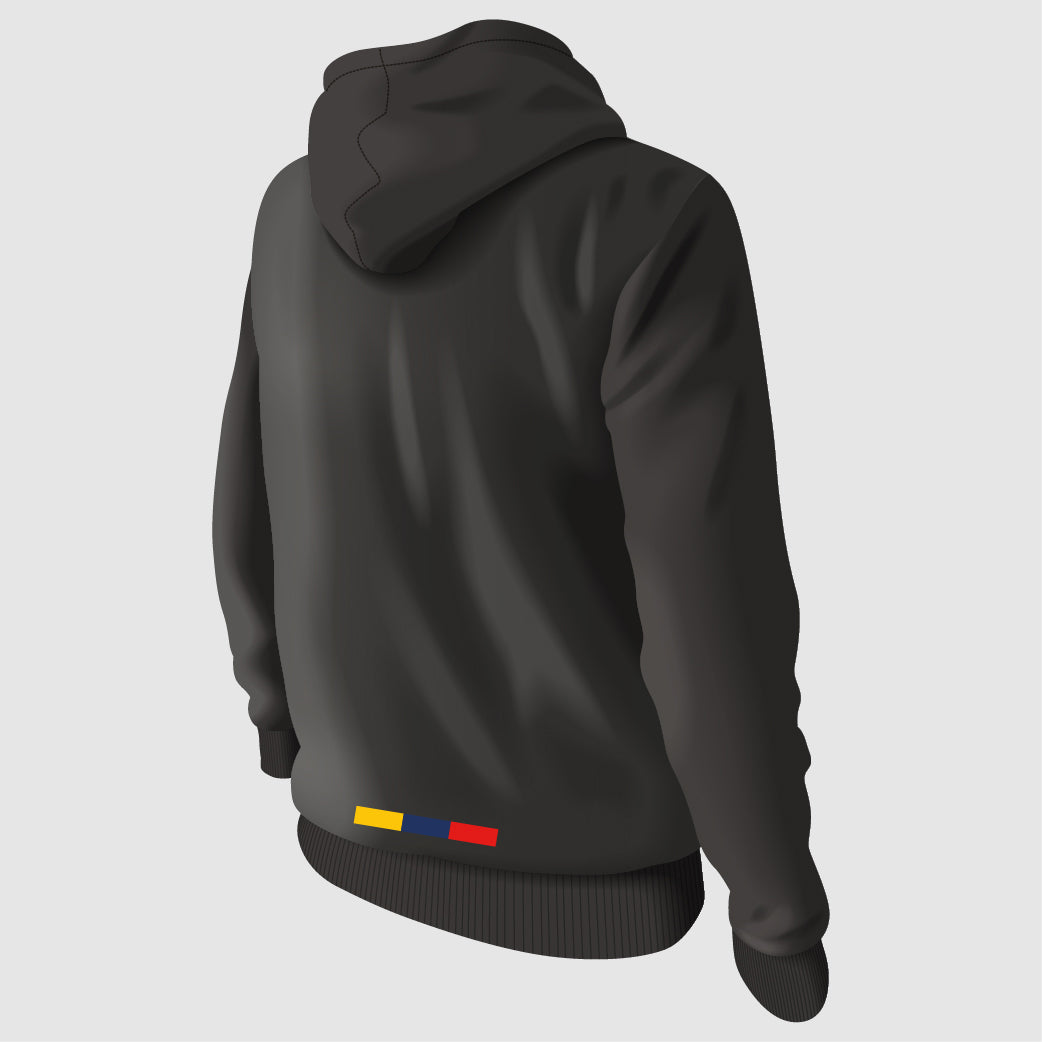 FULL COLOR  HOODIE - Black / Orange Hood