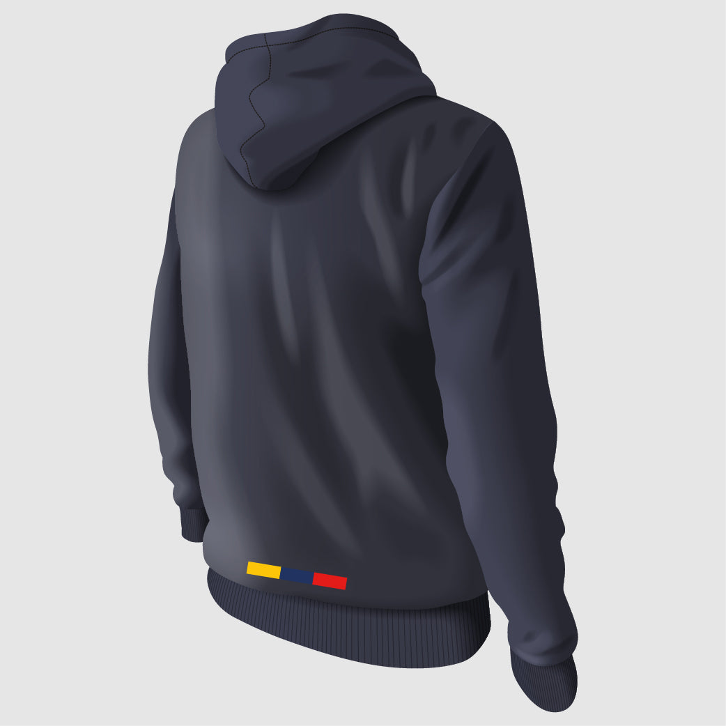 FULL COLOR  HOODIE - Navy Blue / Red Hood