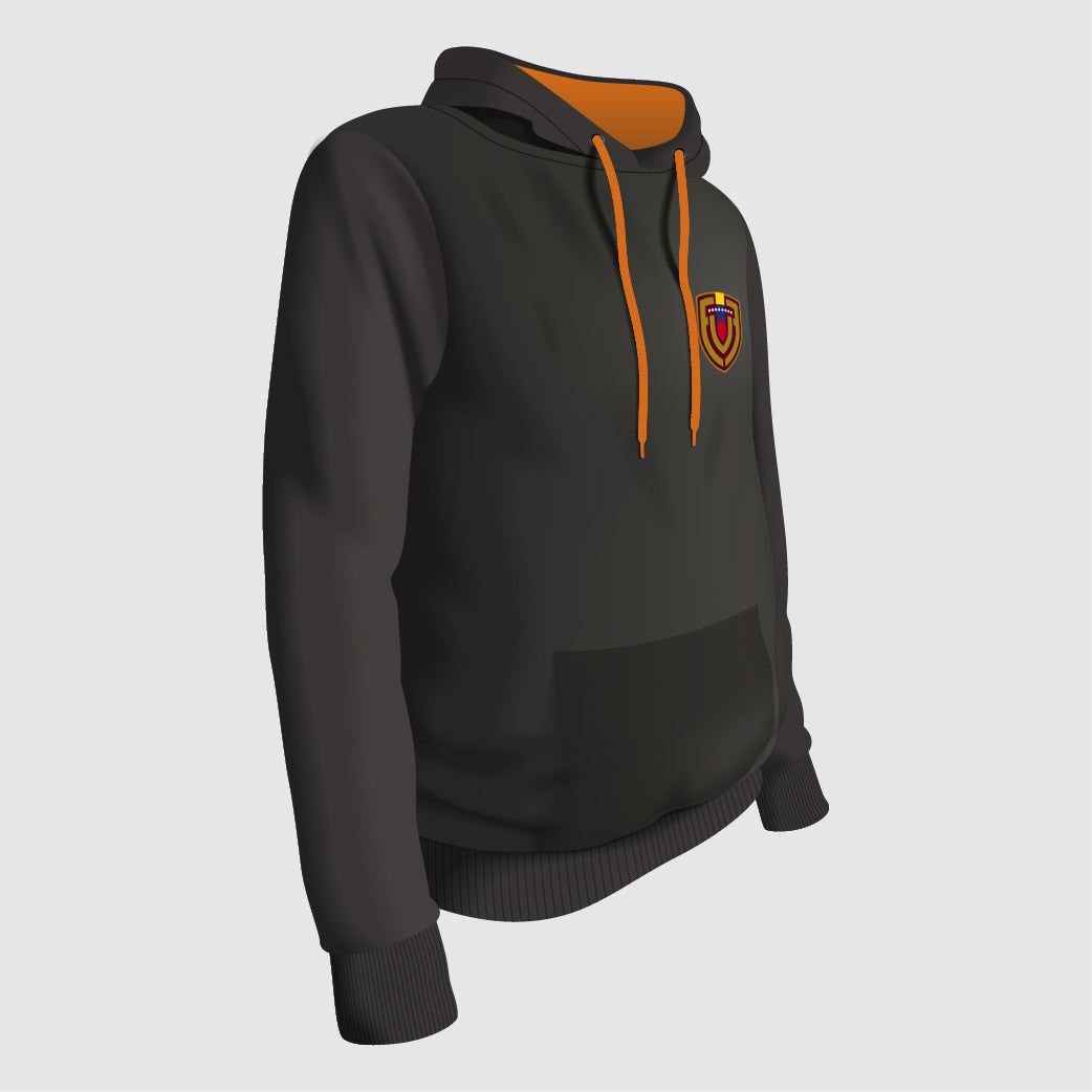 FULL COLOR  HOODIE - Black / Orange Hood