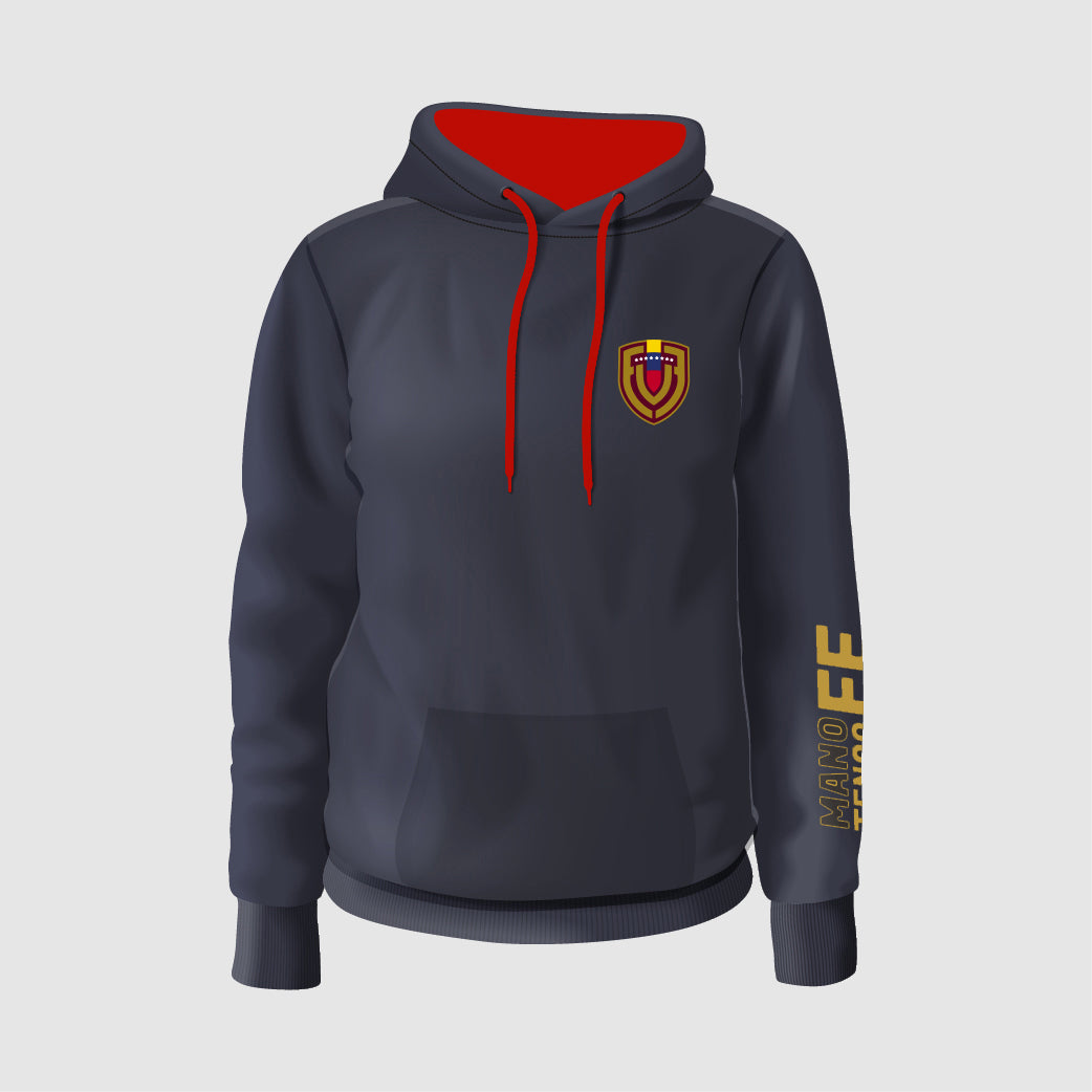 FULL COLOR  HOODIE - Navy Blue / Red Hood