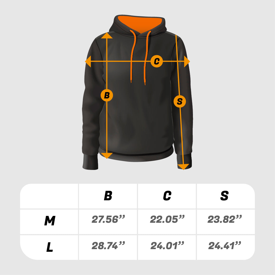 CASUAL HOODIE - Black / Orange Hood