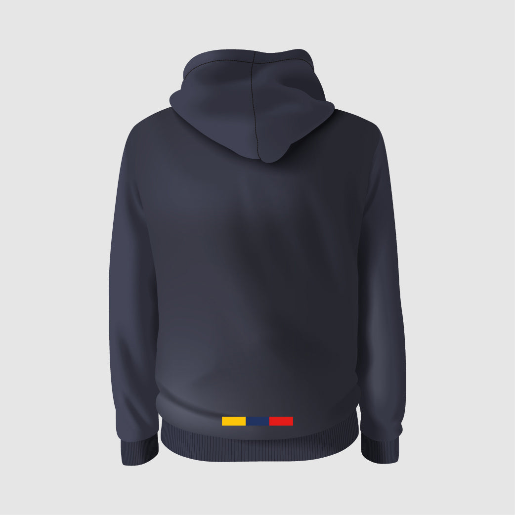 FULL COLOR  HOODIE - Navy Blue / Red Hood
