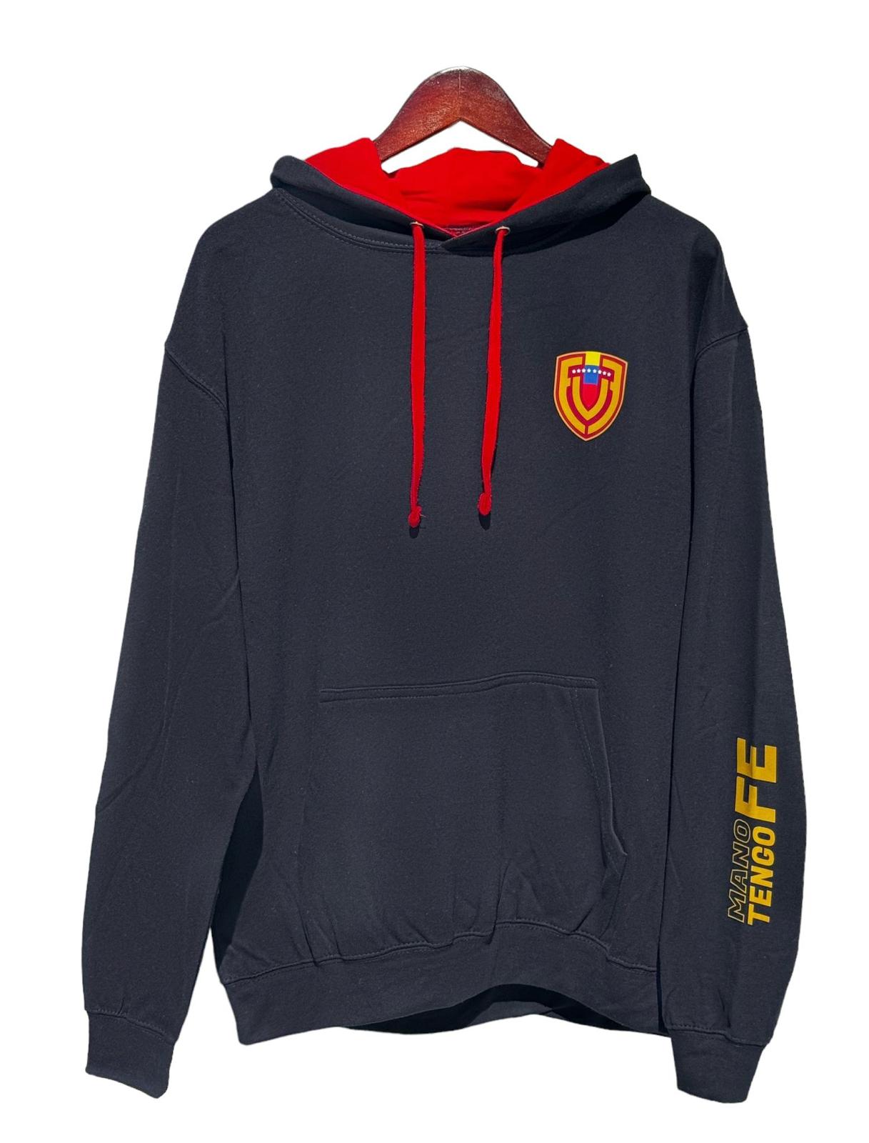 Navy blue and red hoodie sale